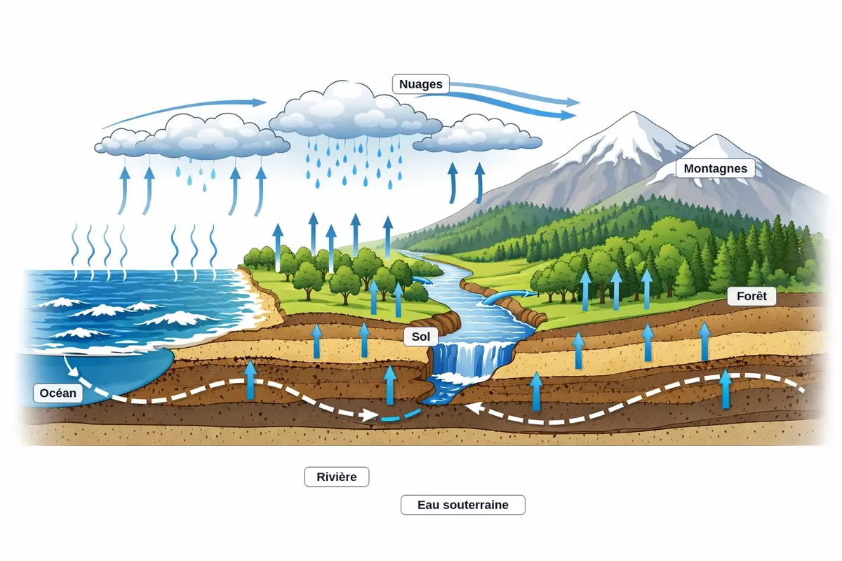 The water cycle across a landscape