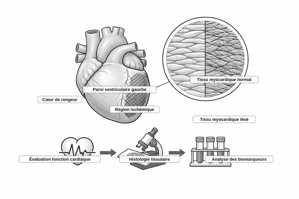Preclinical study of a myocardial lesion