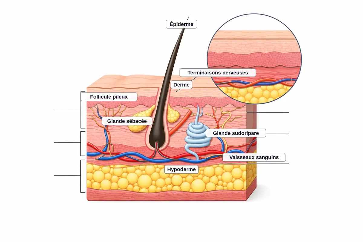 Cross-section of human skin
